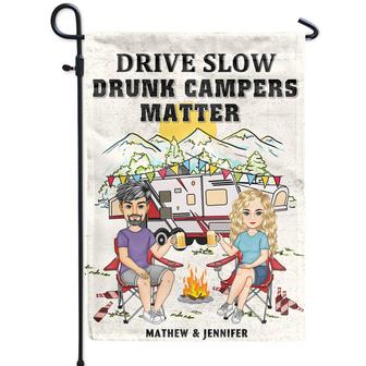 Drive Slow Drunk Campers Matter Personalized Flag - Thegiftio UK