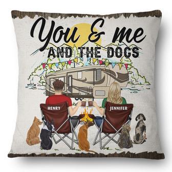 You & Me And The Dog Home Is Where Custom Pillow - Thegiftio UK