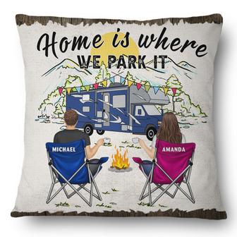Home Is Where We Park It Personalized Pillow - Camping Gift - Thegiftio UK