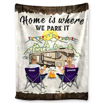 Home Is Where Making Memories One Campsite At A Time - Camping Family Gift - Personalized Fleece Blanket - Thegiftio UK
