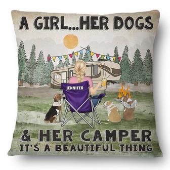 A Girl And Her Dogs Beautiful Thing Custom Pillow - Thegiftio UK