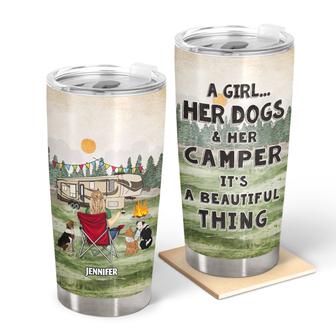 A Girl And Her Dogs Beautiful Thing Custom Tumbler - Gift - Thegiftio UK