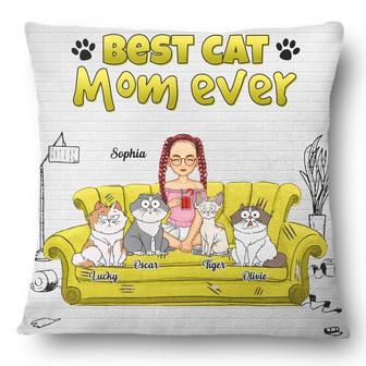 Best Cat Mom Ever Personalized Pillow - Gift for Cat Lovers - Thegiftio UK