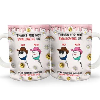 Thanks For Not Swallowing Us Personalized Mug - Gift for Mom - Thegiftio UK