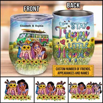 Hippie Bestie Stay Trippy Custom Tumbler - Gift for Friends - Thegiftio UK