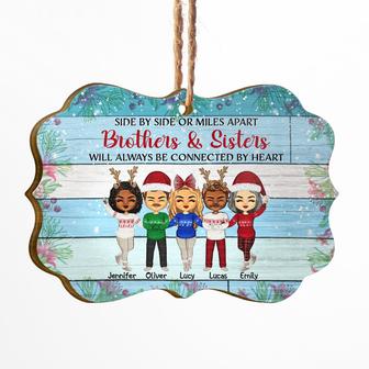 Side By Side Or Miles Apart Personalized Ornament - Thegiftio UK