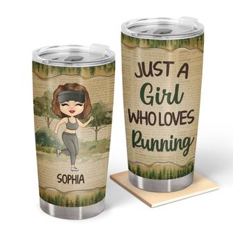 Just A Girl Who Loves Running Personalized Tumbler - Thegiftio UK
