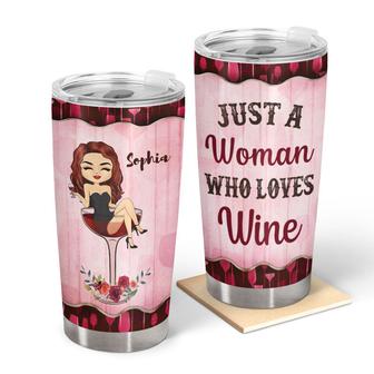 Just A Woman Who Loves Wine Custom Tumbler - Gift for Women - Thegiftio UK