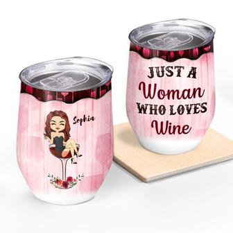 Just A Woman Who Loves Wine Custom Tumbler - Gift for Women - Thegiftio UK