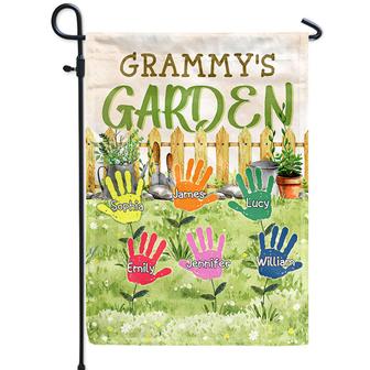 Grandmother Flower Handprint Personalized Flag - Family Gift - Thegiftio UK