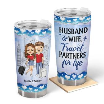 Travel Couple Travel Partners For Life Custom Tumbler - Gift - Thegiftio UK
