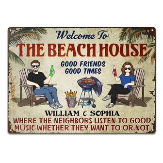 Beach House Grilling Custom Metal Sign - Gift for Couples - Thegiftio UK