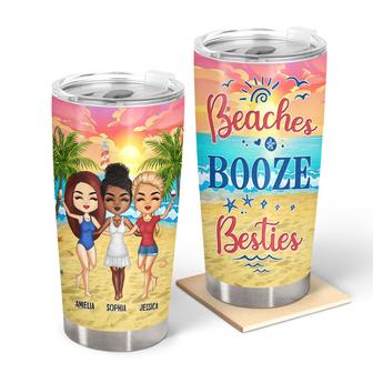 Beach Best Friends Booze Besties Custom Tumbler - BFF Gift - Thegiftio UK