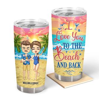 I Love You To The Beach Custom Tumbler - Gift for Couples - Thegiftio UK