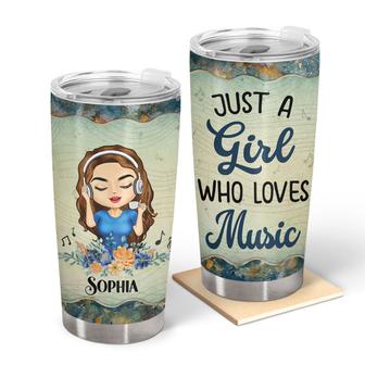 Just A Girl Who Loves Music Custom Tumbler - Gift for Women - Thegiftio UK