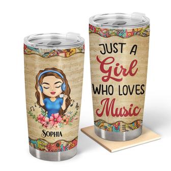 Just A Girl Who Loves Music Custom Tumbler - Gift For Women - Thegiftio UK