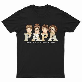 Vintage Map Papa Title Personalized T-Shirt - Birthday Gift - Thegiftio UK