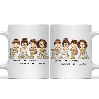 Vintage Map Papa Title Personalized Mug - Birthday Gift - Thegiftio UK