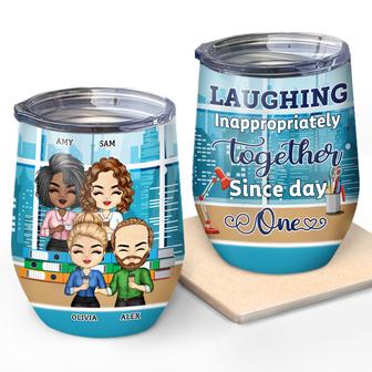 Laughing Inappropriately Together Custom Wine Tumbler - Thegiftio UK