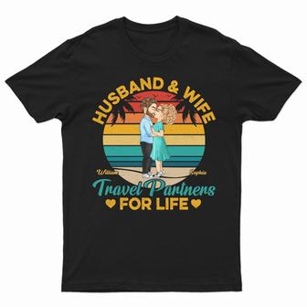 Husband And Wife Travel Partners Custom T-Shirt - Gift - Thegiftio UK