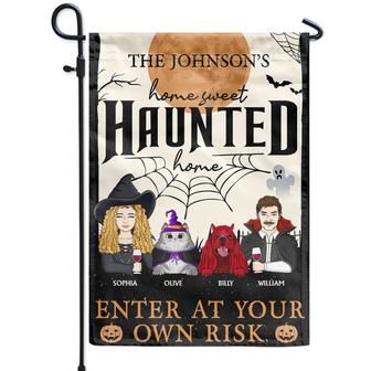 Home Haunted Home Enter At Your Own Risk Custom Flag - Gift - Thegiftio UK