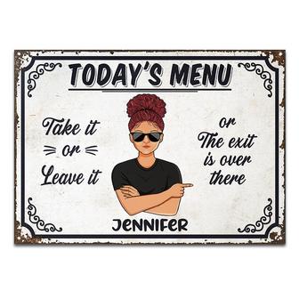 Today's Menu Personalized Metal Sign - Gift for Mom - Thegiftio UK