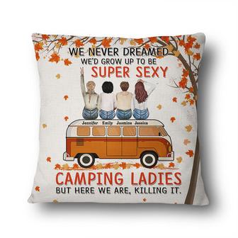 Besties Camping Super Sexy Custom Pillow - Gift for BFF - Thegiftio UK