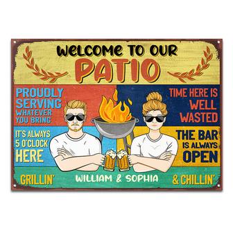 Patio Welcome Grilling Chilling Custom Metal Sign - Gift - Thegiftio UK