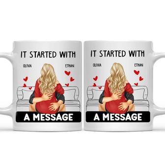 Started With A Message Custom Mug - Gift for Couple - Thegiftio UK