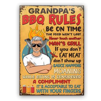 Grilling Dad Grandpa Barbeque Rules Custom Metal Sign - Gift - Thegiftio UK