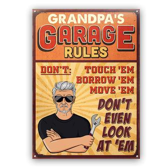 Tool Rules Don't Touch 'Em Custom Metal Sign - Gift for Dad - Thegiftio UK