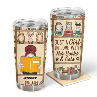 Reading Just A Girl In Love With Books And Cats Custom - Thegiftio UK
