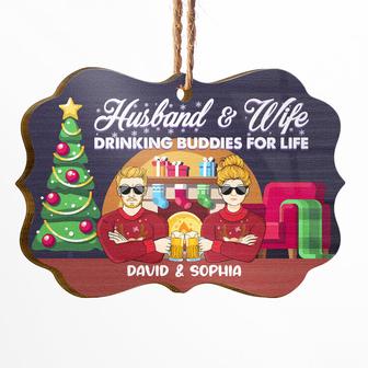 Husband And Wife Drinking Buddies Custom Ornament - Thegiftio UK
