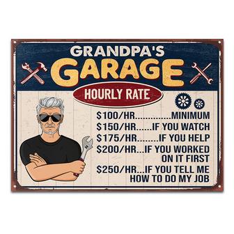 Garage Hourly Rate Personalized Metal Sign - Gift for Dad - Thegiftio UK