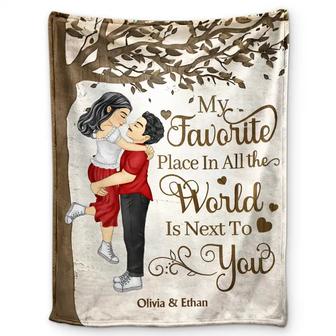 My Favorite Place In All The World - Personalized Fleece Blanket, Sherpa Blanket - Thegiftio UK
