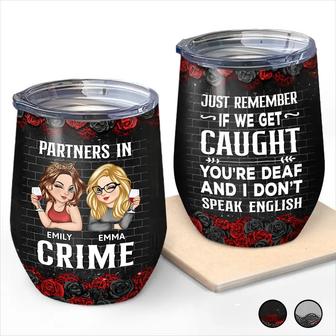 Bestie Partners In Crime Custom Wine Tumbler - Gift for Her - Thegiftio UK