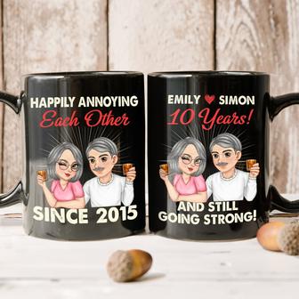 Couple Happily Annoying Each Other Custom Mug - Couples Gift - Thegiftio UK