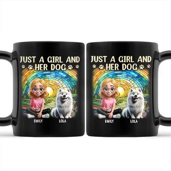 Rainbow Just A Girl And Her Dog Custom Mug - Dog Lovers Gift - Thegiftio UK