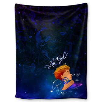 Zodiac Sign Girl - Birthday Gift For Women - Personalized Fleece Blanket - Thegiftio UK