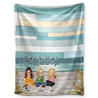 Bestie Sister A Hug From Me To You - Gift For Bestie, Gift For Sister - Personalized Fleece Blanket - Thegiftio UK