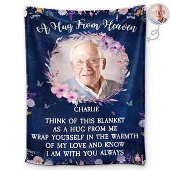 Custom Photo Wrap Yourself In The Warmth Of My Love - Personalized Fleece Blanket, Sherpa Blanket - Thegiftio UK