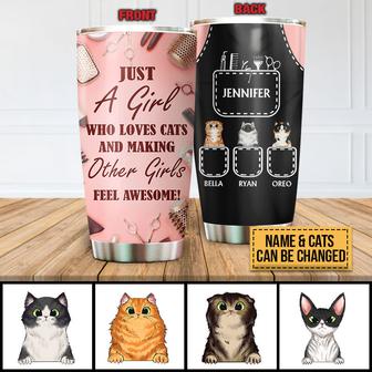 Just A Girl Who Loves Cats Custom Tumbler - Cat Lovers Gift - Thegiftio UK