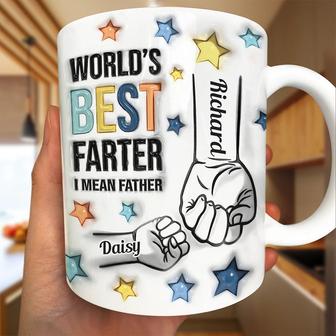 Hand Punch Best Farter I Mean Father Custom Mug - For Dad - Thegiftio UK