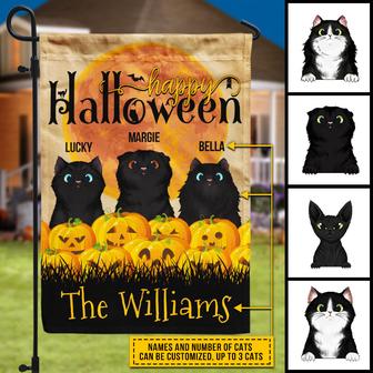 Happy Halloween Black Cat Custom Flag - Halloween Gift - Thegiftio UK