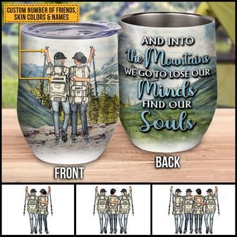 Hiking Bestie And Into The Mountains Custom Wine Tumbler - Thegiftio UK