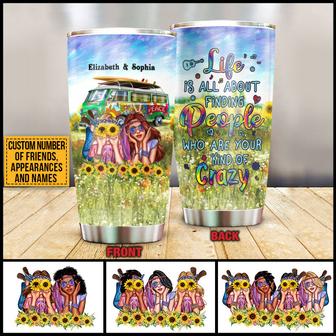 Hippie Bestie Who Are Your Kind Of Crazy Custom Tumbler - Thegiftio UK