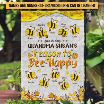 Honey Bee Grandma Reasons To Bee Happy Custom Flag - Gift - Thegiftio UK