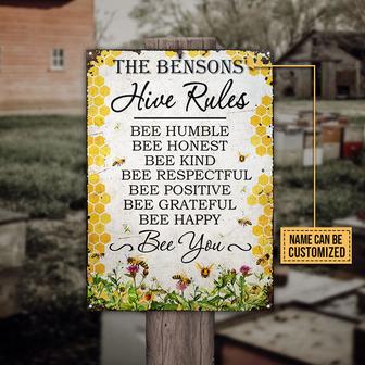Honey Bee Hive Rules Custom Metal Sign - Gift for Bee Lovers - Thegiftio UK