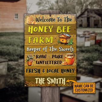 Honey Bee Welcome To The Farm Custom Metal Sign - Home Gift - Thegiftio UK
