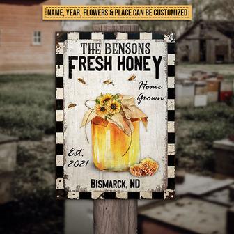 Honey Bee Fresh Honey Custom Metal Sign - Bee Gift - Thegiftio UK